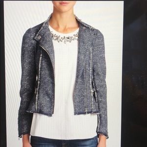Cropped Tweed Moto peplum Jacket